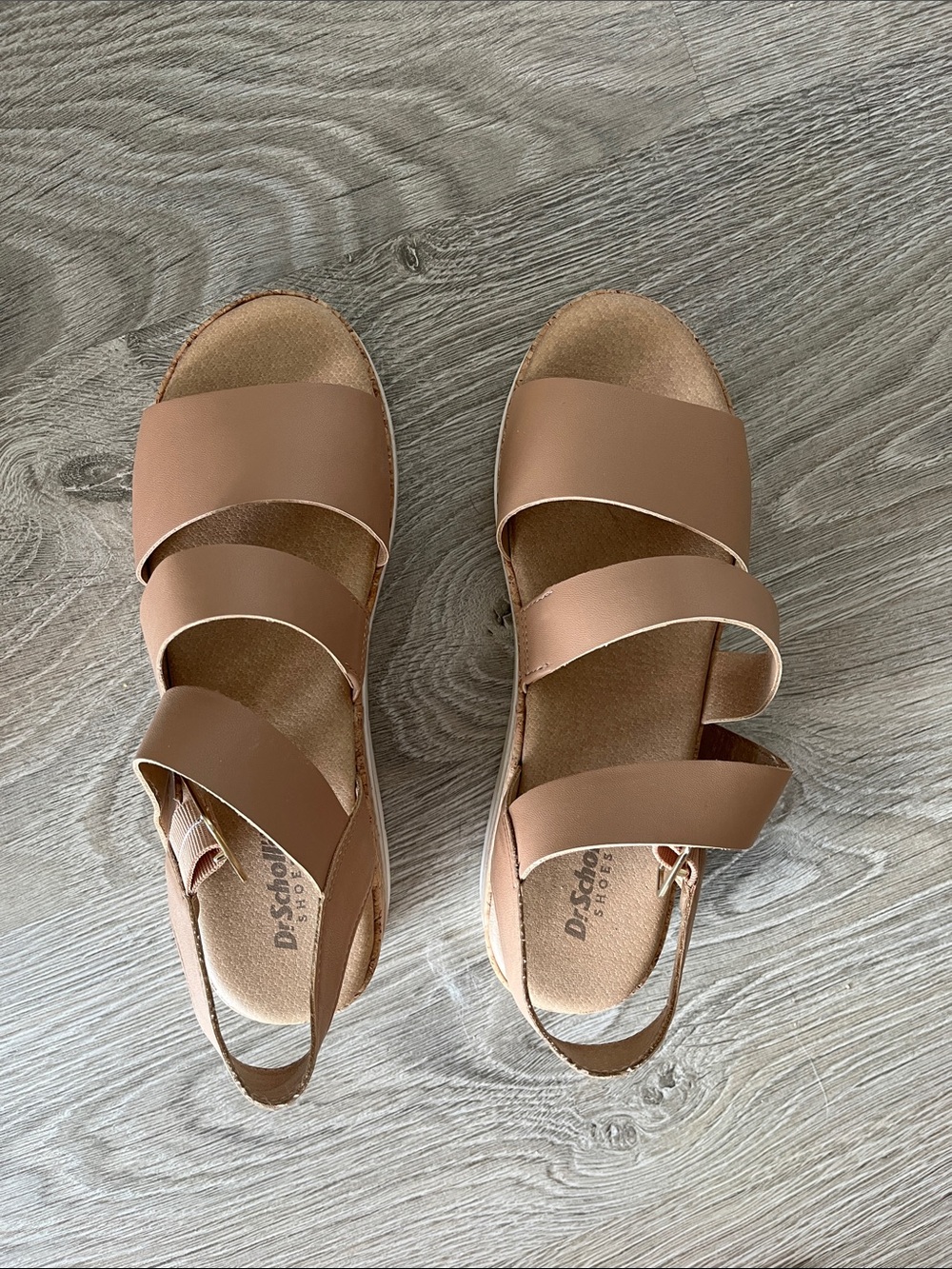 Dr. Scholl's Brown Triple-Strap Slingback Sandals - Picture 2 of 4